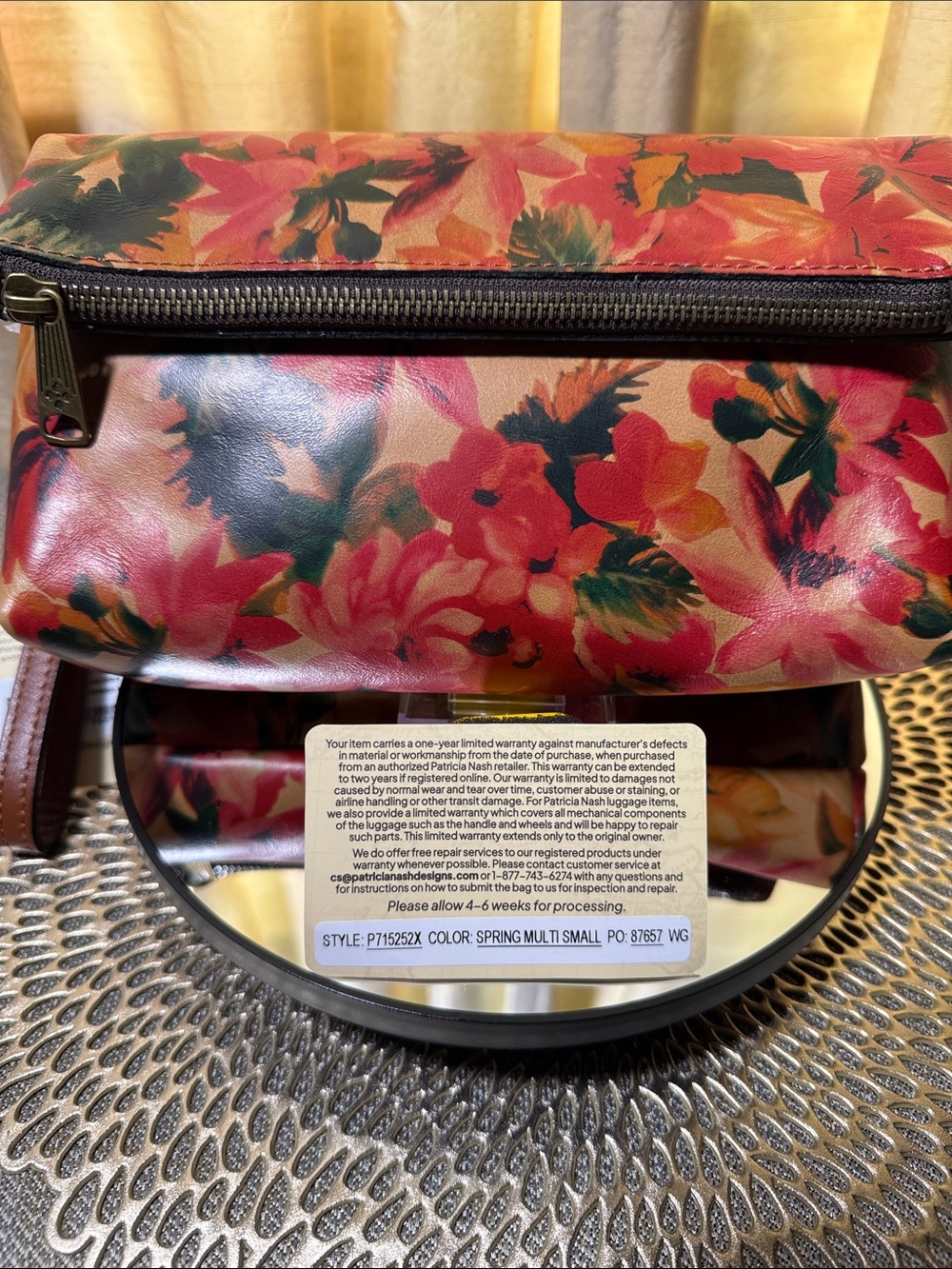 Patricia Nash Valerie Floral Fold-Over Wristlet Clutch NWT Spring Multi - Picture 9 of 17